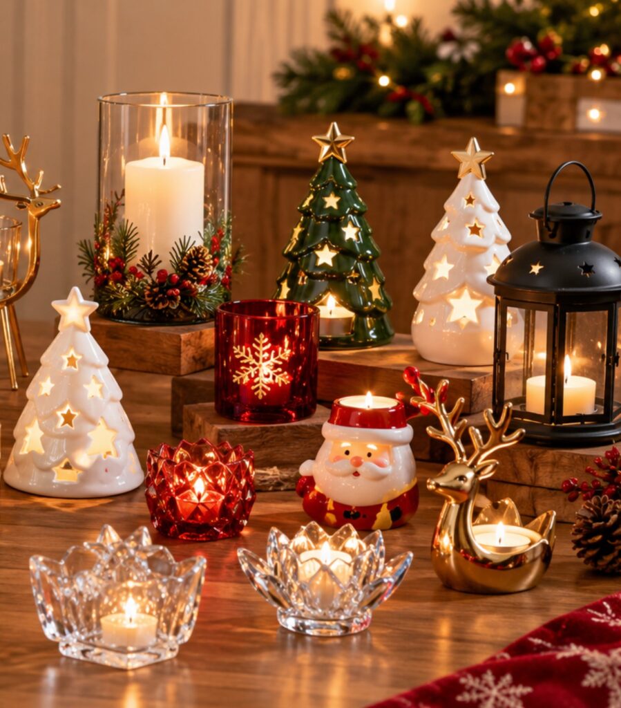 Custom holiday candle holders for seasonal decoration programs